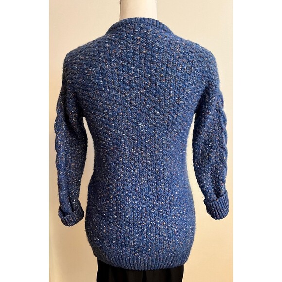 Anrienne Vittadini Blue Speckled V Neck Sweater SZ Small - Picture 2 of 11